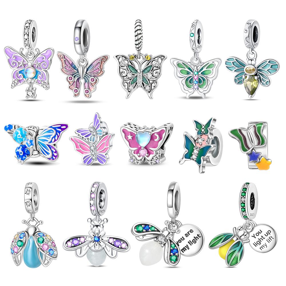 Beautiful Copper Dream Firefly Luminous Insect Pendant Bead Fit Diy Bracelet Necklace Exhibition Souvenir Gifts