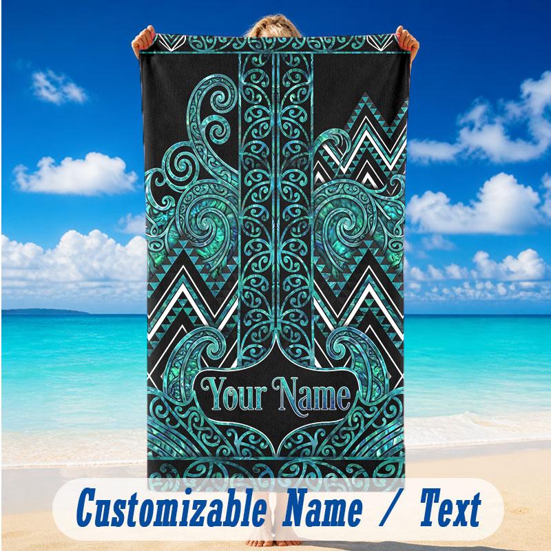 Decorative Artwork Theme Beach Towel Personalized Custom Name & Text Soft Quick Dry Beach Towel for Swimming Travel