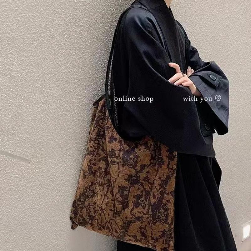 

[Suxi cloth bag] 2025 spring and summer thin single-layer single-shoulder cotton bag lazy wind large-capacity messenger women s literature and art темно-коричневого