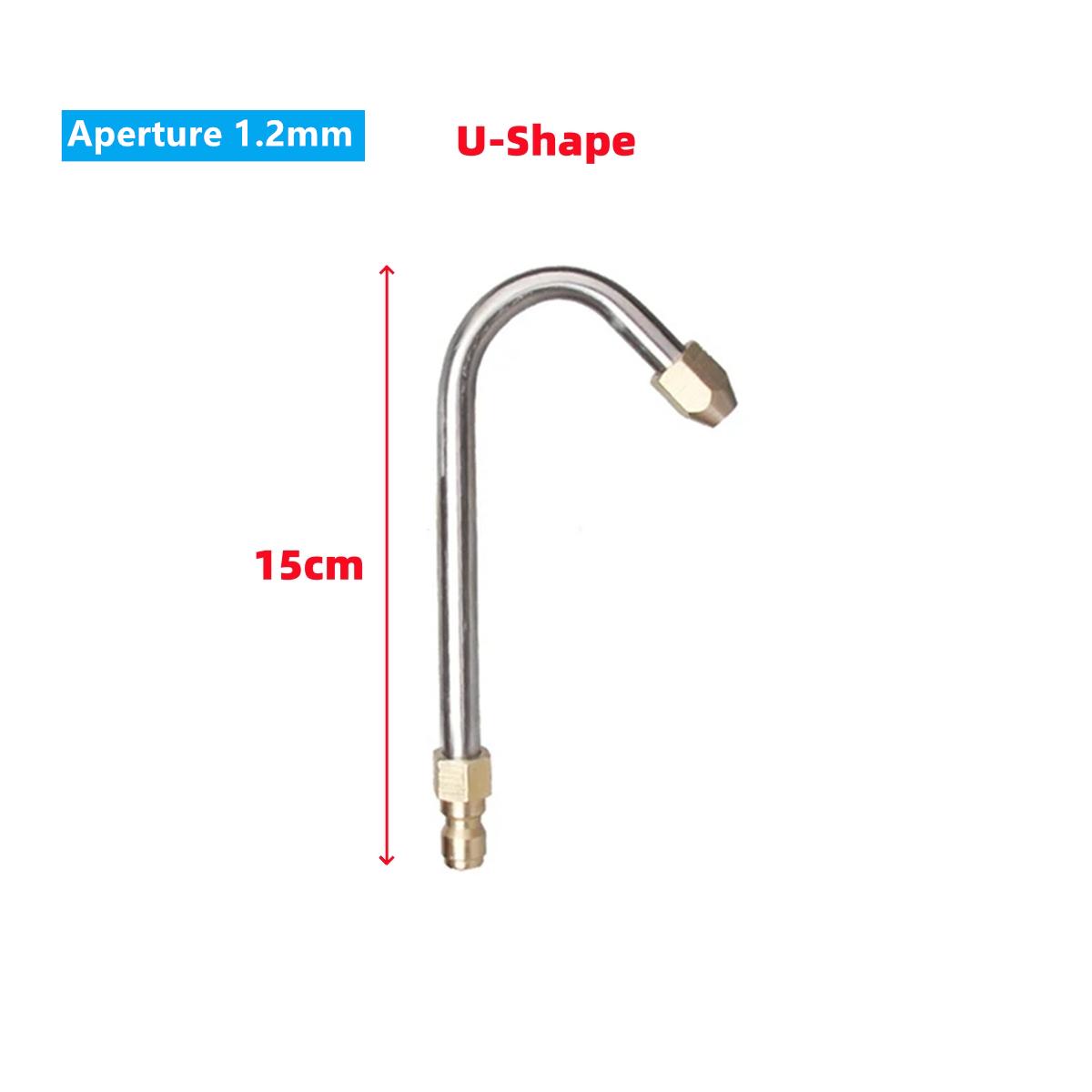 

High-pressure Water Gun Spray Bent Rod 30°/90°/U-shape Angled 15/30cm Rod Wash Nozzle 1/4 Interface Fan-shape Irrigation Tools