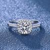 2025 Zirconia Stone Diamond Clavicle Chain Simple Inlaid Zirconia Ring Earnail Pendant Three Piece Set Birthday Gift