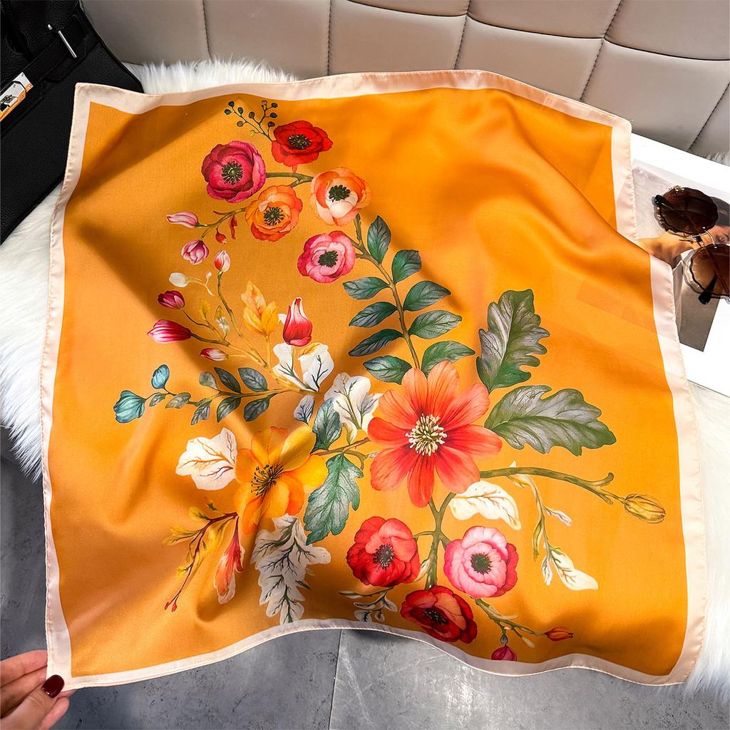 Fashion Square Fashion Foreign Style Small Silk Scarf Women'S Headband Decorative Scarf Dual-Purpose Small Square Scarf New Scarf
