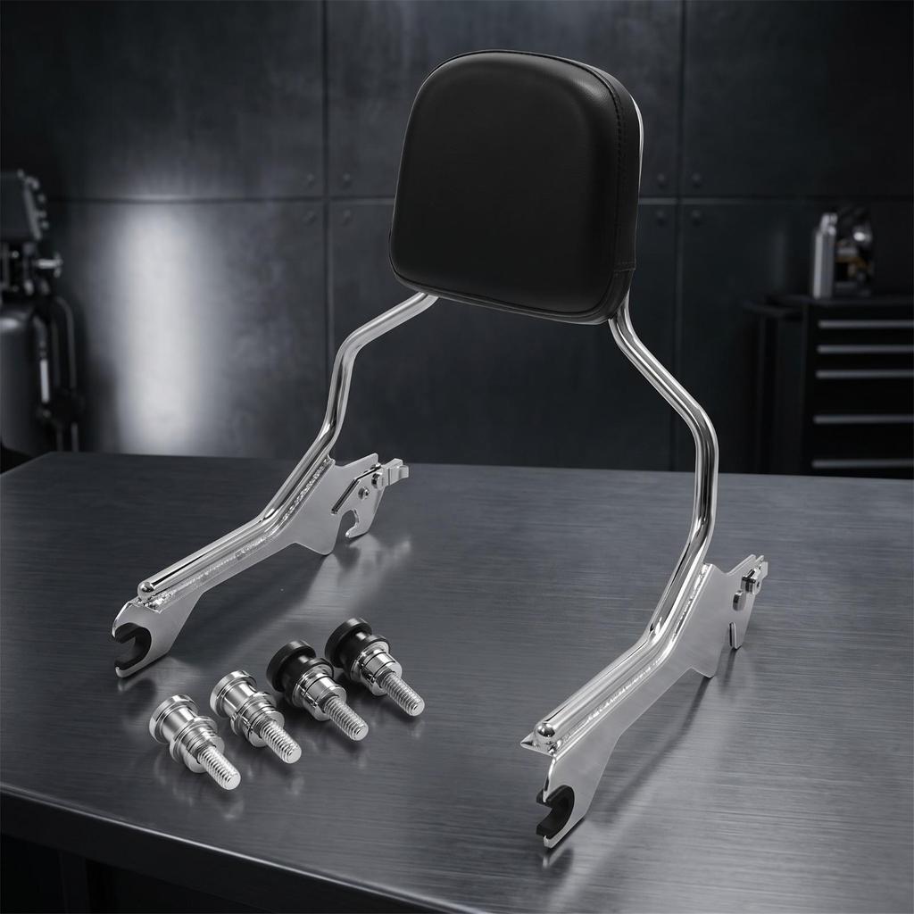 Motorcycle Backrest with Pad Sturdy Passenger Metal Frame