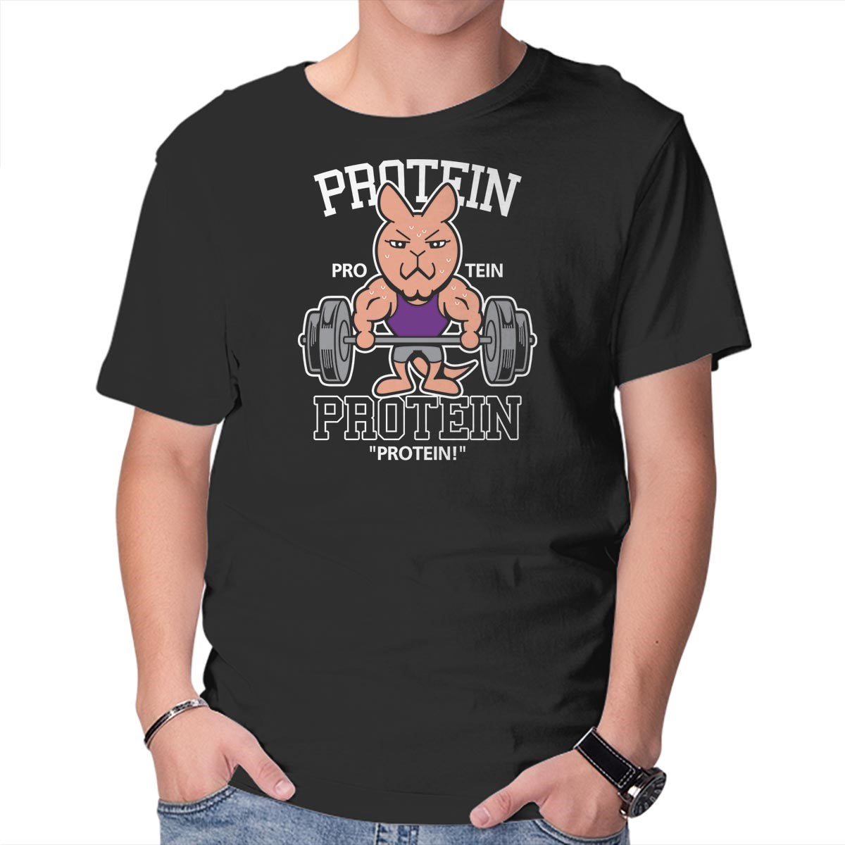 Unisex Crew Neck T-Shirt Protein Gym Graphic Short Sleeve Casual Tee XL