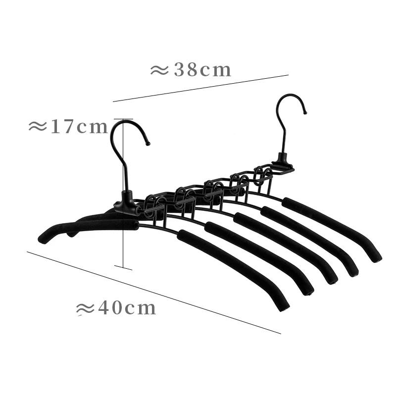 5 In 1 Clothes Hangers,Magic Multi Layer Metal Wardrobe Storage Rack,360 Rotatable Stackable Hanging Hangers Closet Organizer