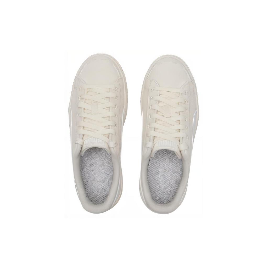 Puma BASKET PLATFORM Canvas V2 Coverage Breathable Low Top Skateboard Shoes Women's White 399699-02