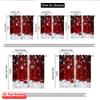 2D Flat Printing 2pcs Merry Christmas Scene Curtains Red and White Snowflakes Polyester Without Electricity Festive Wall Decor