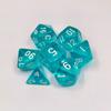 7-Die Transparent Digital Dice Set Acrylic Table Opaque Polyhedral Dices for DND Dice Tabletop Role-Playing Game Dice