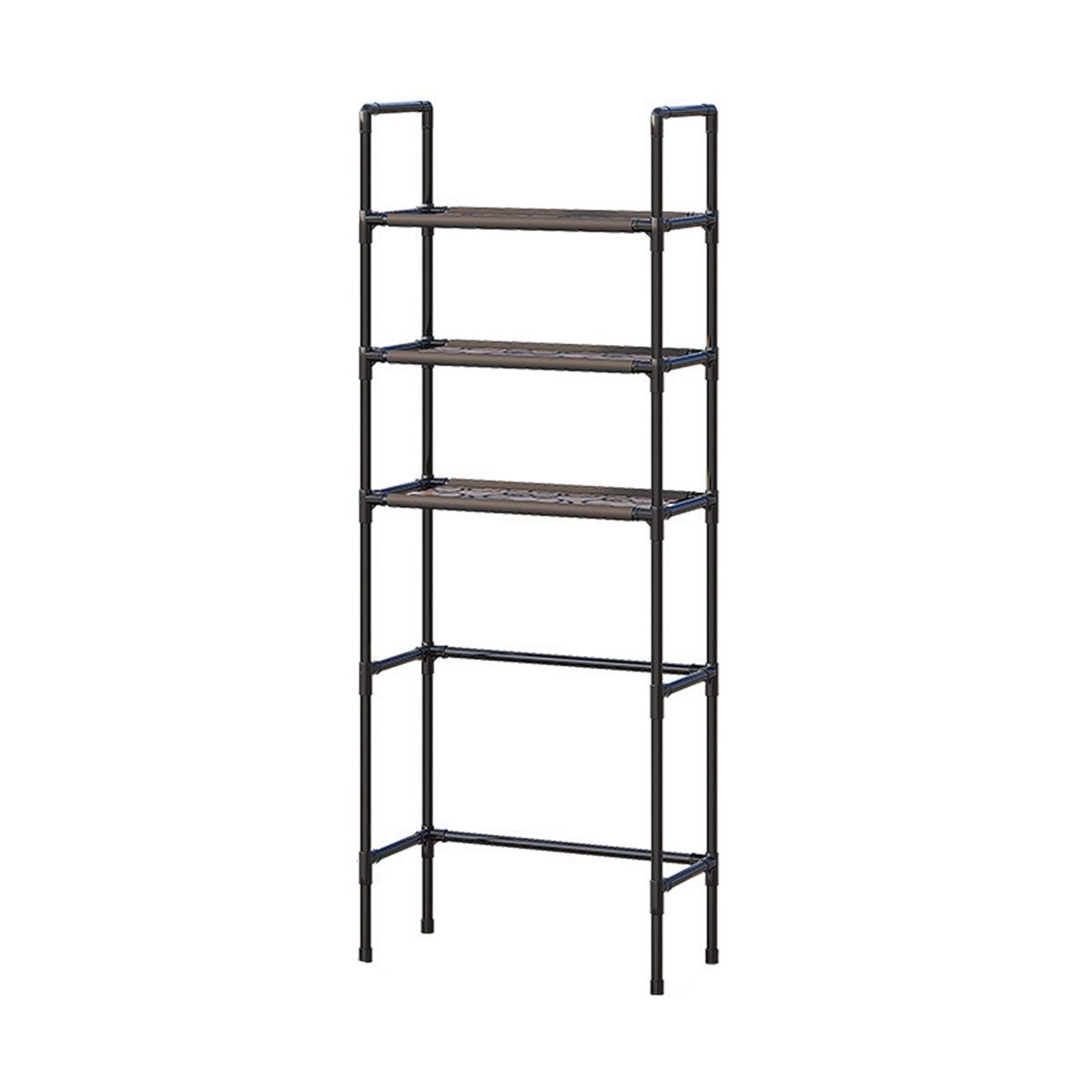 

Настінна полиця для зберігання у ванній кімнаті, підлогова, над унітазом, багатоярусна, економія місця, багатофункціональний кухонний органайзер чорний