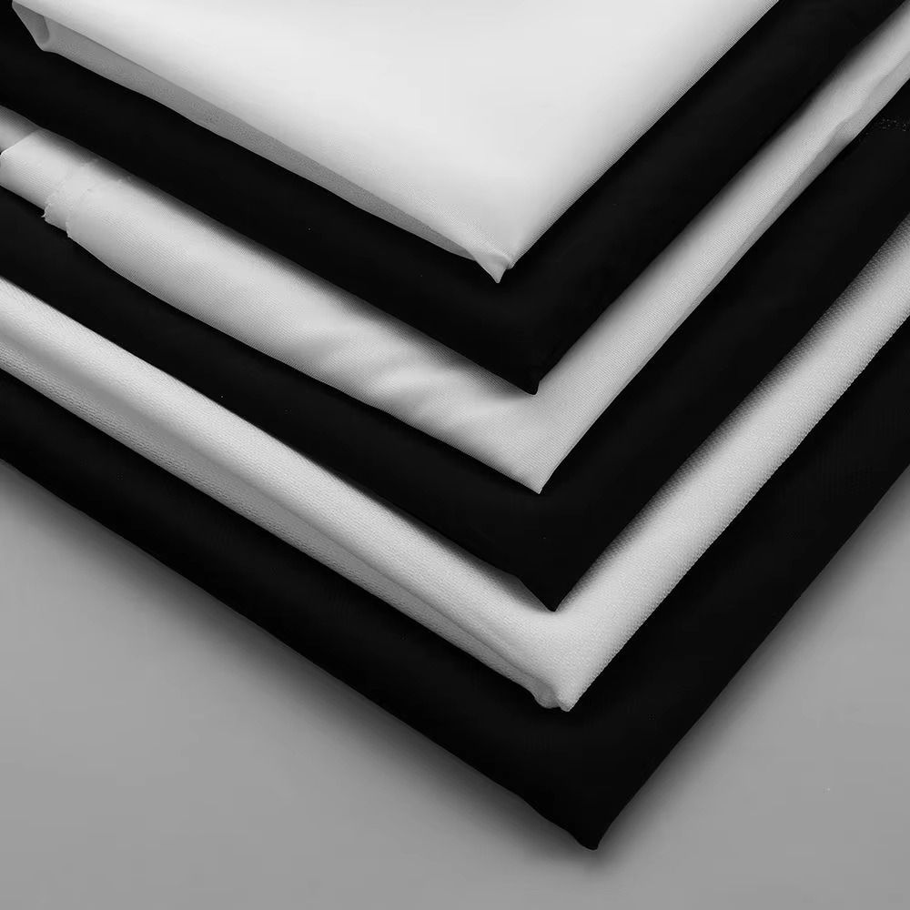 30D/50D/75D Iron-On Interlining Fabric Polyester DIY Single-Sided Adhesive Lining Black Lightweight Fusible