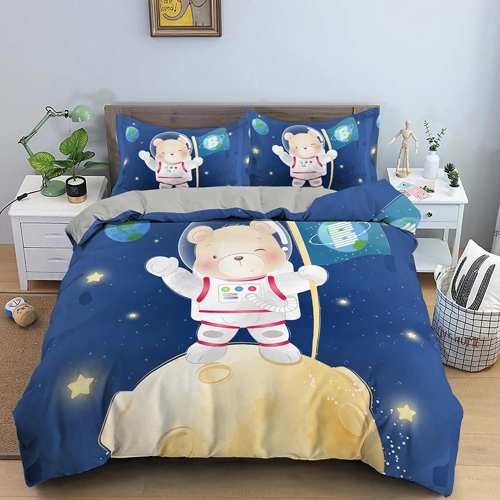 3D Cartoon Pattern Duvet/Quilt Cover Cozy Soft Bedding Set For Children Kids Bedroom Decor Bedclothes Queen Twin Single 2/3Pcs