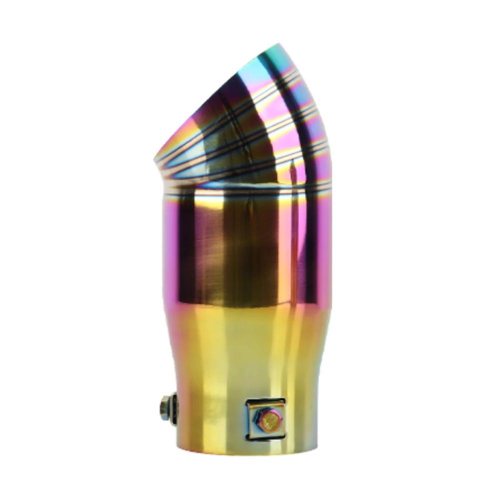 

Универсальная 63 мм труба глушителя выхлопной системы автомобиля из нержавеющей стали, хромированная, обожженно-синяя, насадка на выхлопную трубу, задние автомобильные аксессуары