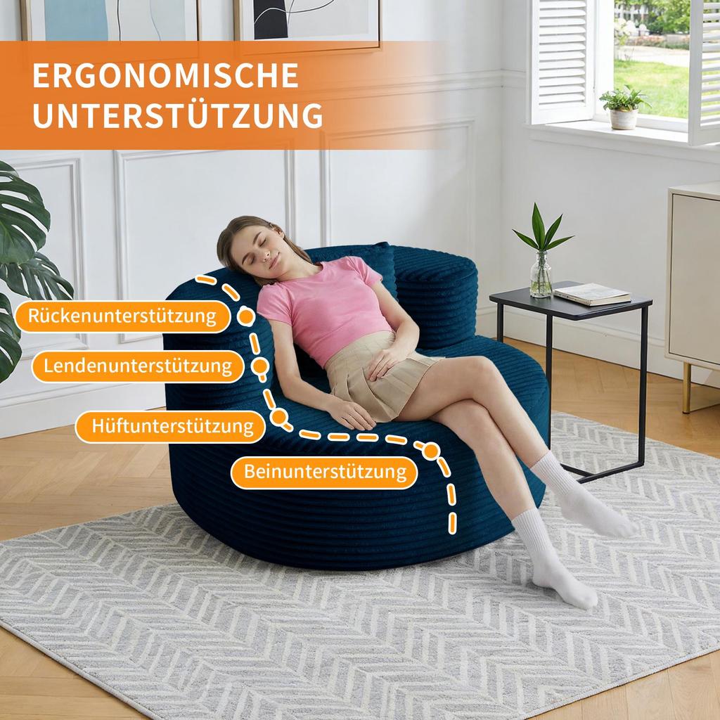 Ultra-soft Single Sofa with Backrest, High-resilience Foam.