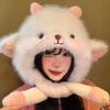 Anti-cold Lamb Ears Warmer Hat Sheep Fluffy Ear Protection Cap Winter Plush Hat  Cycling
