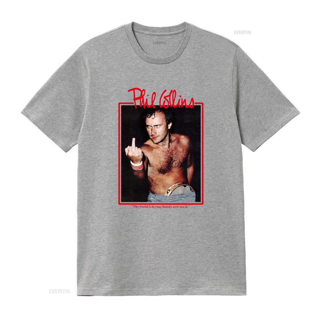Camiseta Vintage de los 90 de Phil Collins Diseño Icónico de Estrella de Rock Perfecta para Amantes de la Música vintage Lavada gráfica Transpirable Cómoda