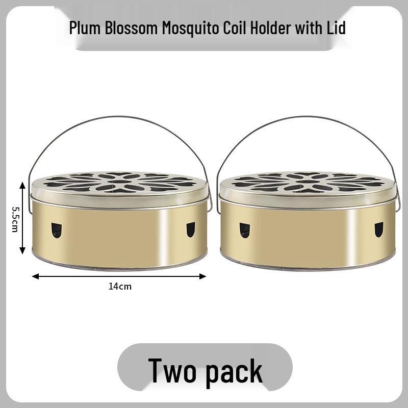 Stainless Steel Mosquito Coil Holder with Lid and Ash Catcher - Fireproof, Anti-Scald, Outdoor & Household Incense Burner Tray.