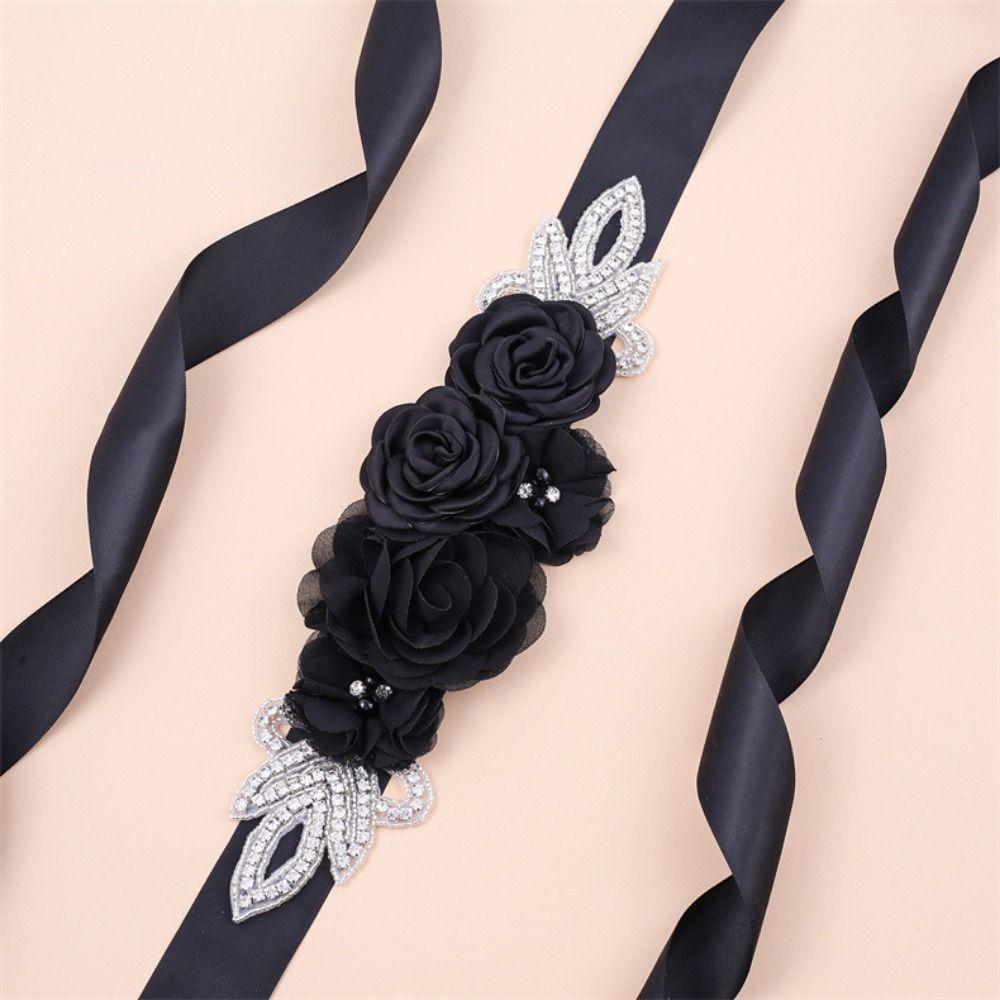 5 Flowers Wedding Flower Waistband Creative Floral Applique Sash Bridal Dress Accessories
