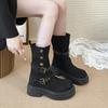 Fashion Hot Selling Thick Soled Height Increasing Boots Women's Shoes 2025 New Fashion Autumn and Winter Versatile Slimming Short Boots