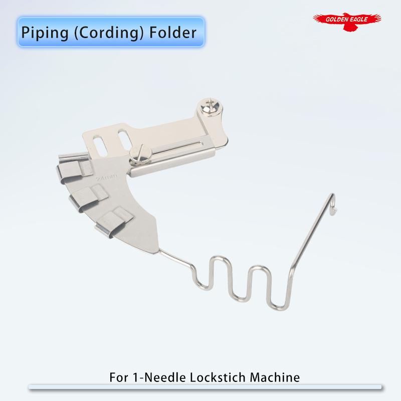 Piping Welting Cording Folder Device Fit Single Needle Lockstitch Sewing Machine Accessories Adjustable Guide Tape Width 20mm Folder Only