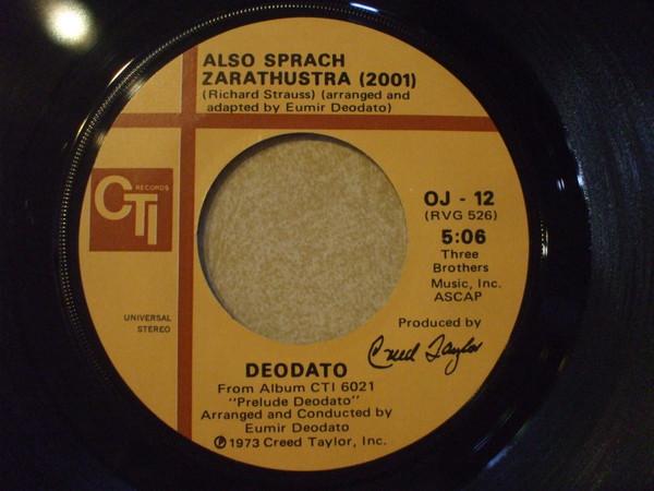 

7inch Record EUMIR DEODATO Also Sprach Zarathustra 2001 OJ12 CTI Records 1973 US Jazz Used