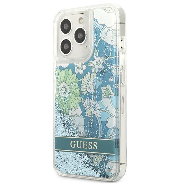 Guess Guhcp13Llflsn Iphone 13 Pro / 13 6,1 Zielony/Green Hardcase Flower Liquid Glitter