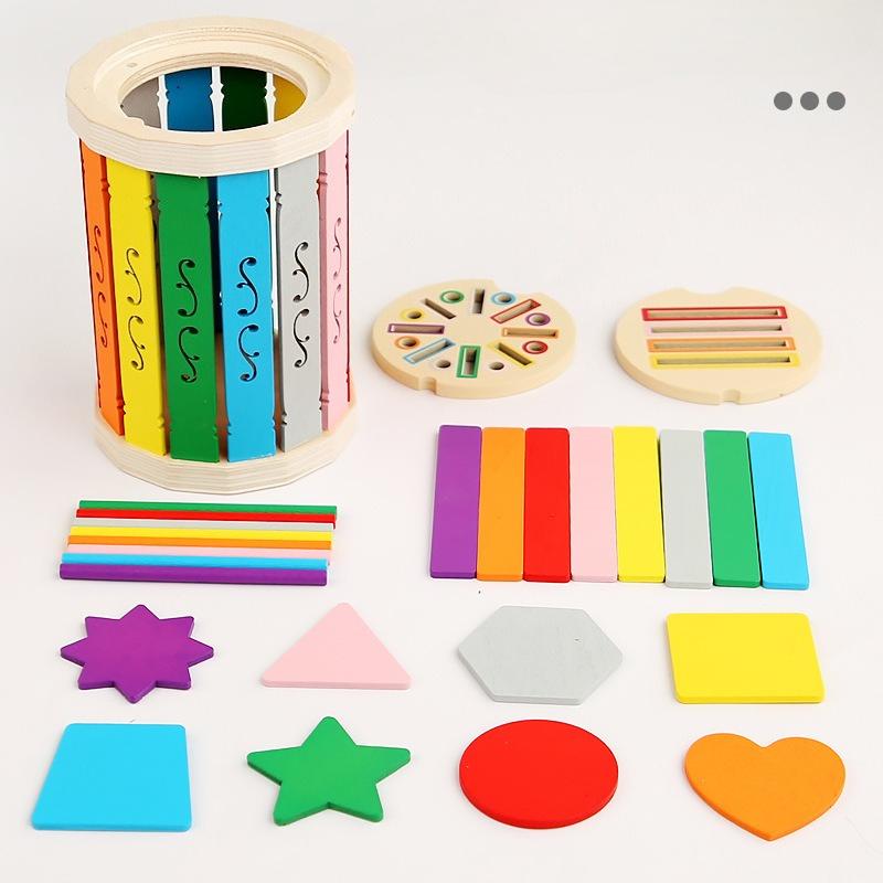 Wooden Children's Early Education Montessori Rainbow Sorting Ball Pairing Color Cognition Hands-on Ability Training Educational Toys
