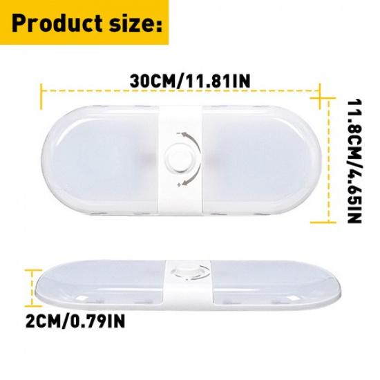 RV LED 12V Ceiling Double Fixture Dome for Light Camper Trailer RV Marine 700LM