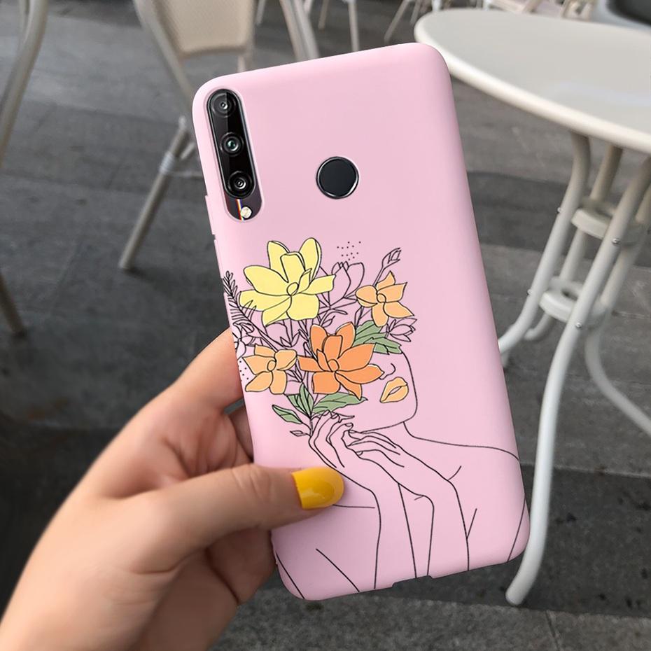 For Huawei Y7P 2020 P40 Lite E Case Cute Flower Silicone Phone Cases For Honor 9C Soft TPU Cover Bumper On Huawei P40Lite E etui