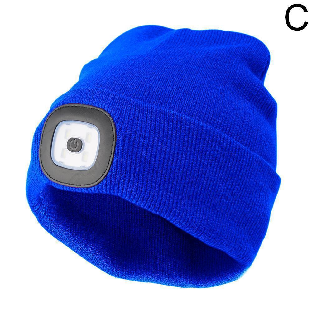 Led Light Knit Beanie Warm Winter Hat For Men Women Outdoor Running