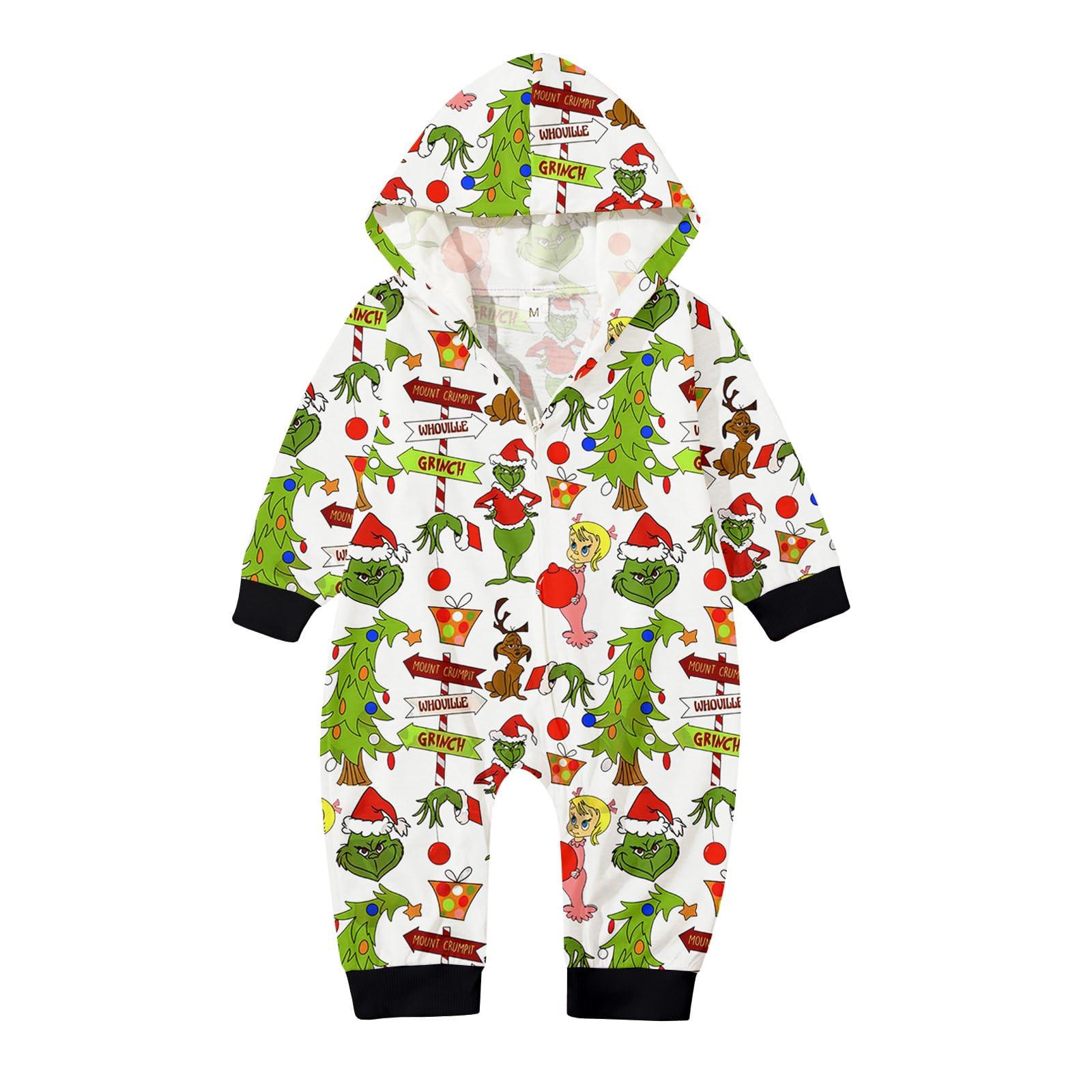 

Комплект комбинезона на молнии с капюшоном и длинными рукавами для всей семьи с рождественским принтом 6 Months