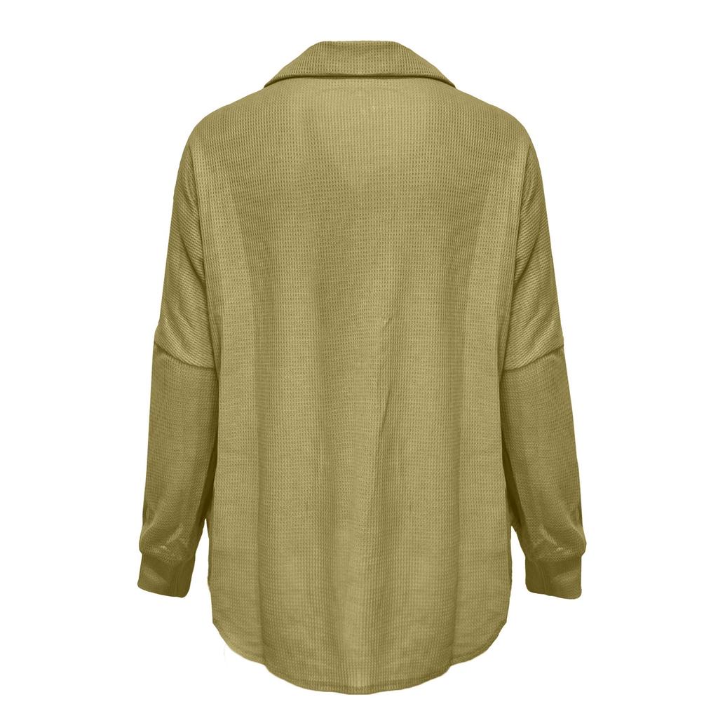 Fashion Women Color Casual Loose Cardigan Button Top T-shirt Long Sleeve Shirt