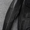 Jachetă din piele pentru bărbați Piele naturală de capră Moale Croială slim Stil casual Îmbrăcăminte bărbați Primăvară Toamnă