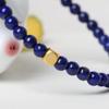 Natural Imperial Lapis Lazuli & Gold Bead Bracelet - 4mm Round Beads, DIY Jewelry Gift for Girlfriend