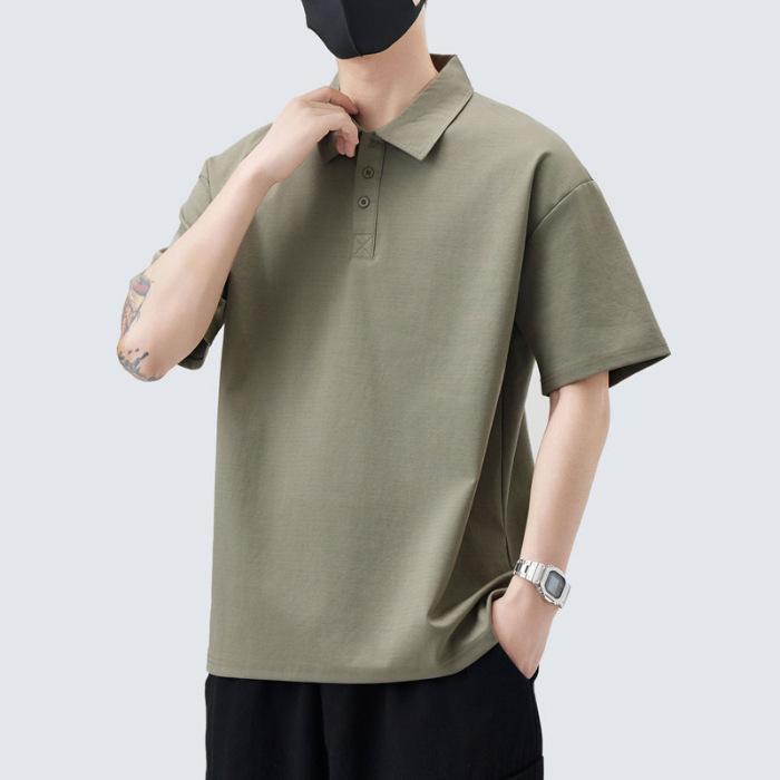 Men's Summer New Loose Short-sleeved POLO Shirt Men's Lapel Thin Short T-top