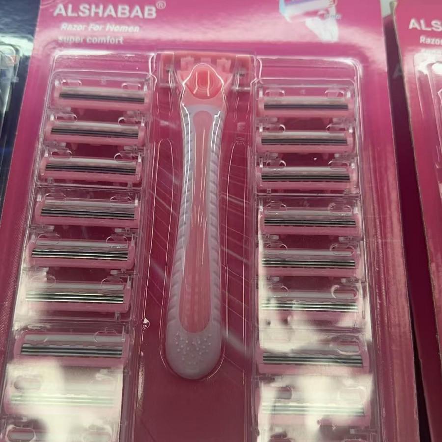 

ALSHABAB Мужской набор одноразовых бритв с 3 лезвиями: 1 Ручка + 20 Картриджей из импортной стали