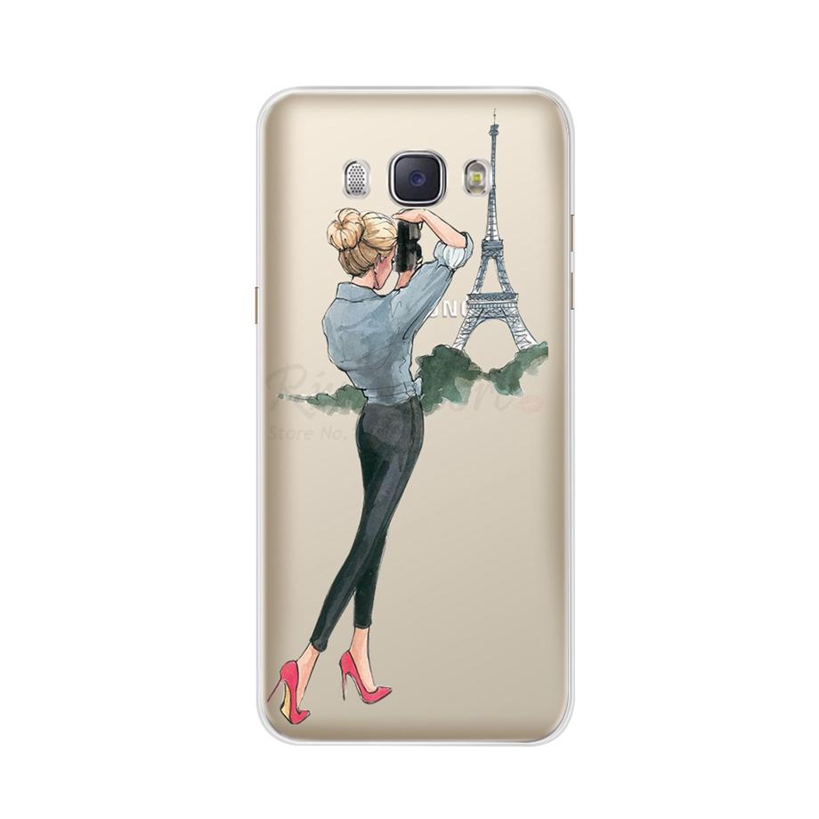 For Coque Samsung Galaxy J5 2016 Case Phone Back Cover Flower Silicone Case for Samsung J5 2016 J510 J510F Protector Cover Cases