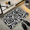 African style fabric print Floor Mat Soft Flannel Floor Mat  Suitable for Entryways, Living Rooms, Bedrooms, and Bathrooms