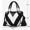 Women Shoulder Bag Portable Large Bag Soft Leather Contrast Color Large-capacity Shoulder Bag