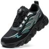 Scarpe da Ginnastica di Sicurezza Riflettenti Protettive Moda Uomo Punta in Acciaio Bottone Rotante Stivali da Lavoro Antiperforazione Anti Schiacciamento Scarpe da Uomo