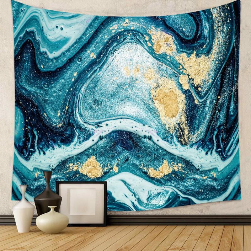 Boho Chic Wall Tapestry With Moon Phase Floral Starry Sky Design Bedroom Yoga Studio Decor