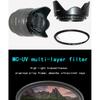 MYOBO Camera HD UV Filter + Len Hood + Lens Cap - 49 52 58 55 62 67 72 77 82 mm for DSLR SLR Camera Universal Lente Protector Ki