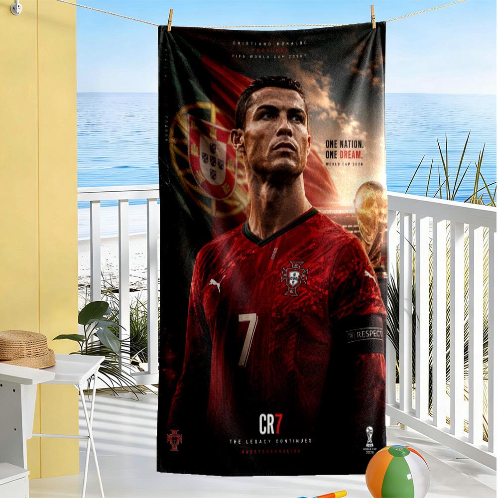 Soccer Player Celebration Beach Towel High Absorbency & Quick-Dry Comfortable Lightweight