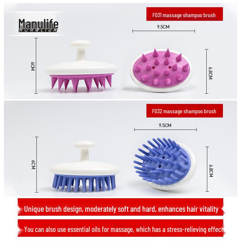 Silicone Scalp Massager Shampoo Brush - Soft Adult Head Scratcher & Cleaning Comb
