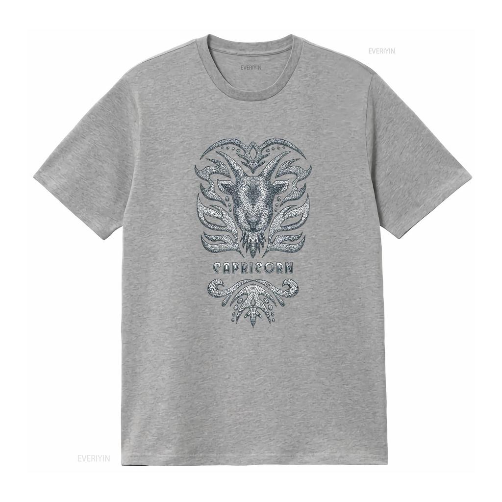 Capricorn Vintage Zodiac T Shirt Vintage Washed Versatile Comfortable Stylish Homme Streetwear Graphic Breathable Soft