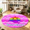 Round Rug Custom NameBaby Shark Pattern Non Slip Carpet Home Floor Decor