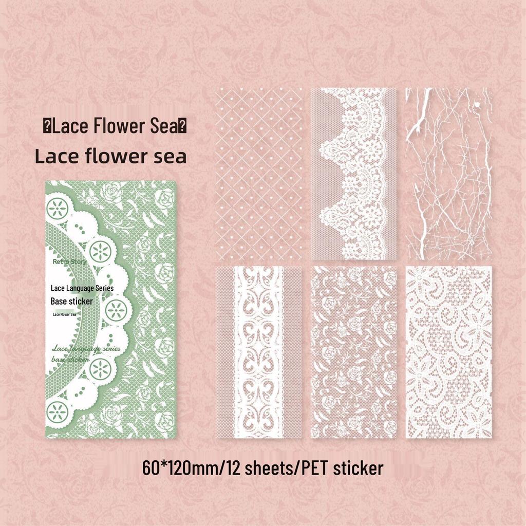 RetroStoryPET Lace Language Series DIY Decorative Journal Stickers