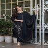Elegant Embroidered Silk Kurti Pant Set with Scalloped Lace Dupatta