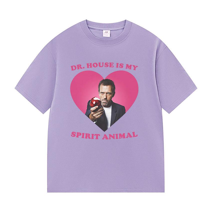 Funny Dr House Is My Spirit Animal Meme Graphic T Shirts Unisex Women Fashion High Quality Oversized Cotton Tshirt Tops Fans Gift