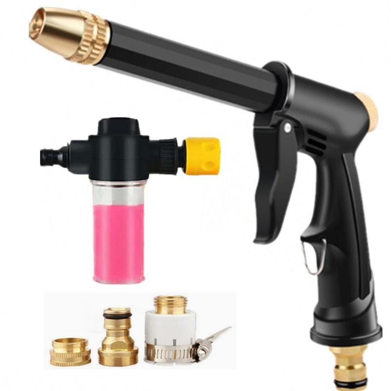 High-Pressure Household Car Wash Kit: 10m, 15m, or 20m Soft Hose with Spray Gun, Brush, and Faucet Connect, Freeze & Sun-Proof