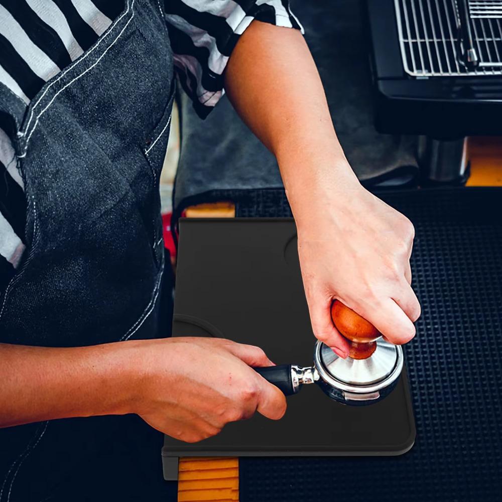 Corner Edge Espresso Tamping Pad Non-Slip Coffee Powder Press Pad Coffee Tamping Station  Cafe